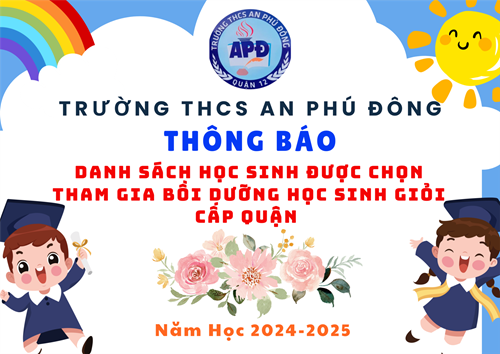 Danh sách học sinh được chọn tham gia bồi dưỡng học sinh giỏi giải toán trên máy tính cầm tay, học sinh giỏi lớp 9 cấp quận, năm học 2023 - 2024