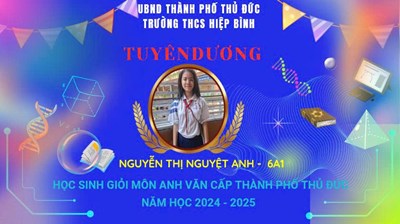 Tuyên dương học sinh giỏi Anh văn 6 năm học 2024-2025.