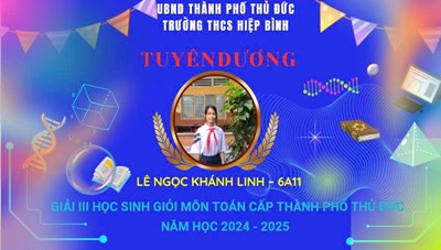 Tuyên dương học sinh giỏi Toán 6 đạt giải III năm học 2024-2025.