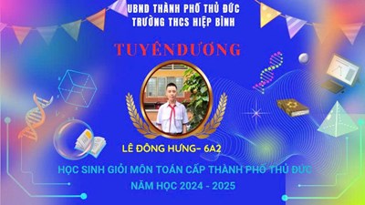 Tuyên dương học sinh giỏi Toán 6 năm học 2024-2025