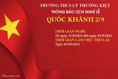 Thông báo nghỉ lễ Quốc Khánh 2.9