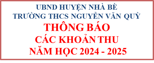 Các khoản thu đầu năm học 2024 - 2025
