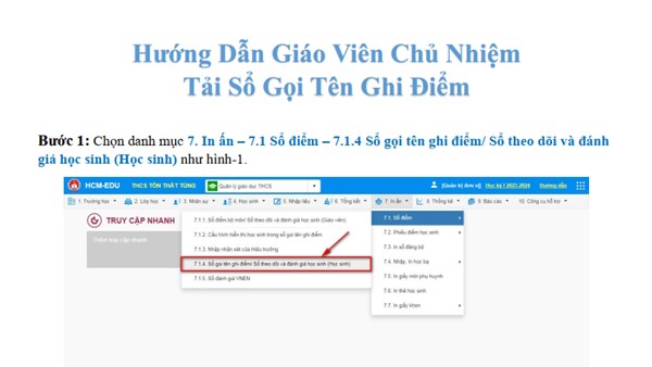08 - Giáo viên chủ nhiệm tải sổ gọi tên ghi điểm