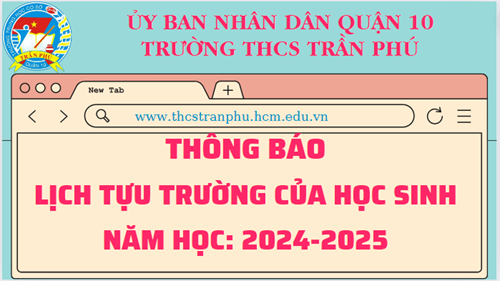 Thông báo lịch tựu trường của học sinh năm học: 2024-2025