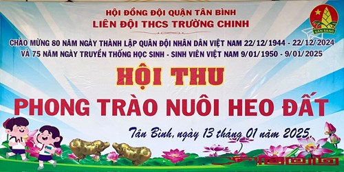 Liên đội thcs trường chinh tổ chức hội thu  phong trào nuôi heo đất  năm học 2024 - 2025.