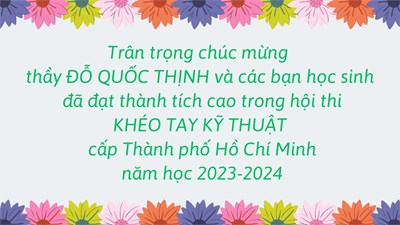 Kết quả hội thi Khéo tay kĩ thuật Tp Hồ Chí Minh