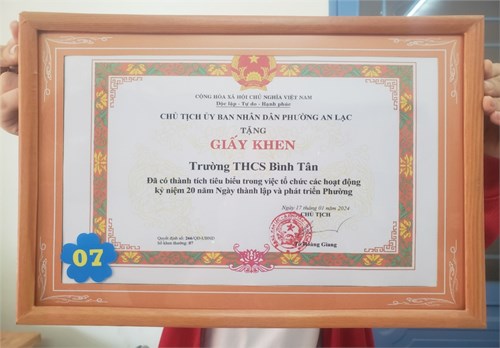 Trường thcs bình tân tham gia
hội nghị tổng kết công tác phường an lạc năm 2023