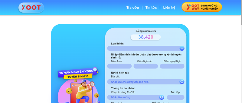 Giới thiệu trang web tư vấn nguyện vọng tuyển sinh 10 năm học 2023-2024