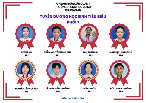 Tuyên dương Học sinh tiêu biểu Khối 7
Năm học 2023-2024