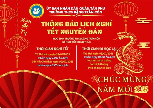THÔNG BÁO: Lịch Nghỉ Tết Nguyên Đán 2025