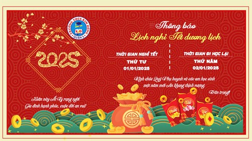 Thông báo lịch nghỉ Tết dương lịch