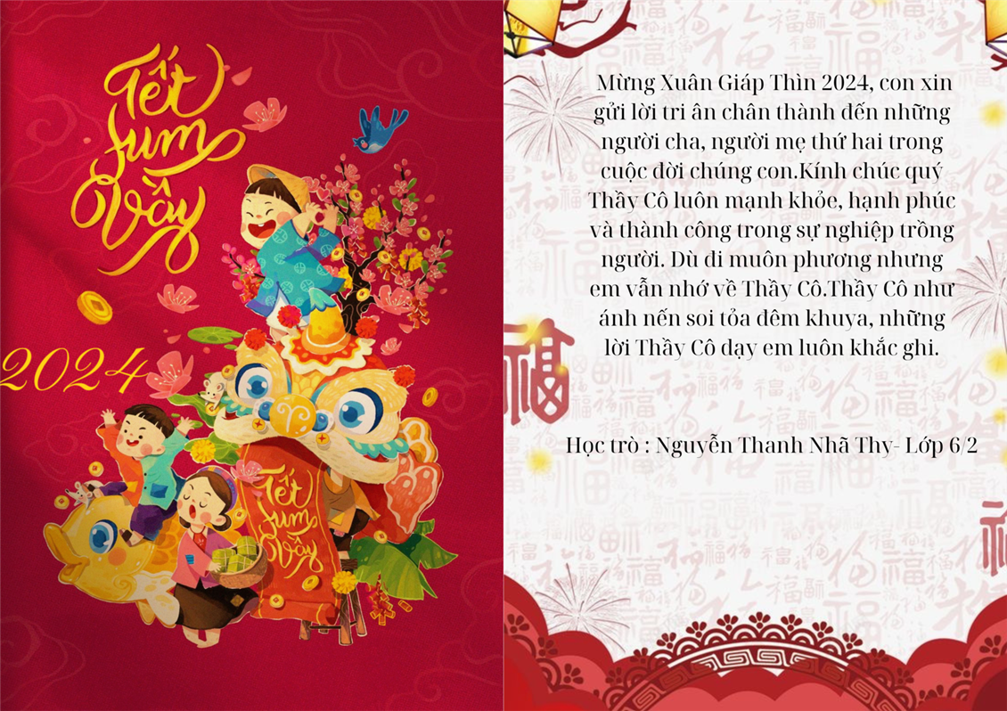 Thiệp 2024 - Nguyễn Thanh Nhã Thy, lớp 6/2