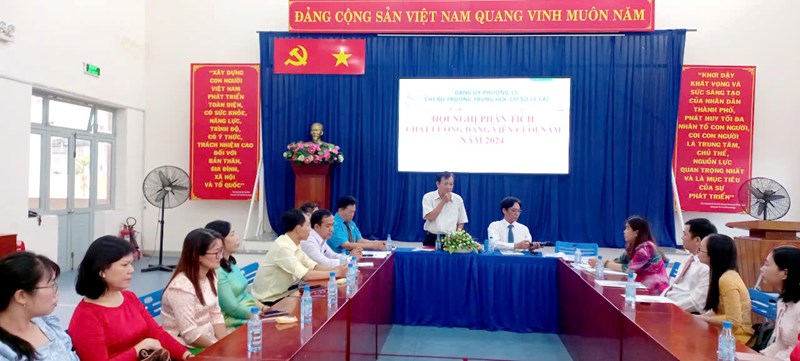 Chiều ngày 02/11/2024, Chi bộ trường THCS Lê Lai đã tổ chức “Hội nghị phân tích chất lượng đảng viên cuối năm 2024”.