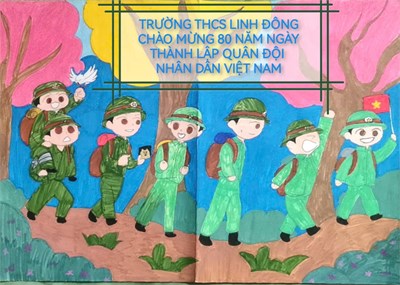 Cuộc thi vẽ tranh  em yêu chú bộ đội 