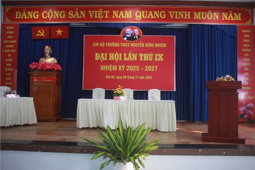 ĐẠI HỘI CHI BỘ TRƯỜNG THCS NGUYỄN BỈNH KHIÊM lần IX nhiệm kỳ 2025 – 2027