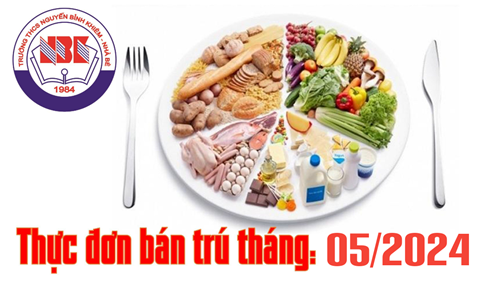 Thực đơn bán trú tháng 05/2024