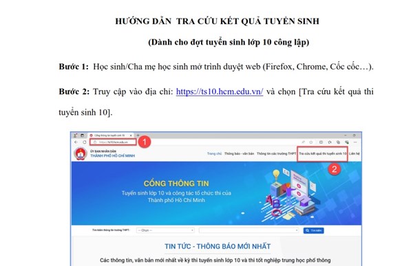 Hướng dẫn tra cứu kết quả Tuyển sinh và xác nhận nhập học - Tuyển sinh 10 công lập