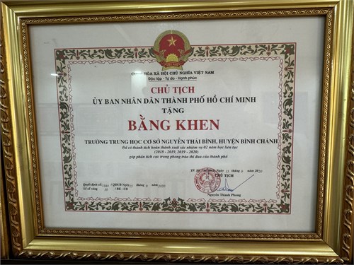 Bằng khen hoàn thành xuất sắc nhiệm vụ 2 năm liên tục 2018 - 2019, 2019 - 2020.