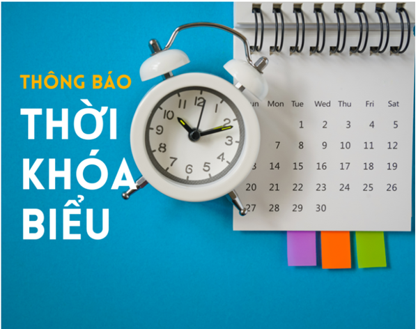 Thời khóa biểu áp dụng từ ngày 09/9/2024