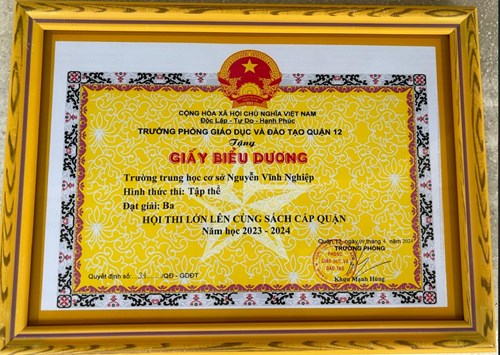 Trường THCS Nguyễn Vĩnh Nghiệp Tham gia Hội thi  Lớn lên cùng Sách  cấp Quận năm 2024.
