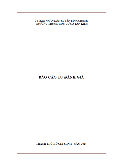 Báo cáo tự đánh giá của trường THCS Tân Kiên năm học 2023 - 2024