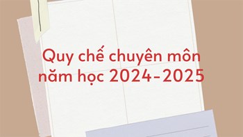 Quy chế chuyên môn năm học 2024-2025