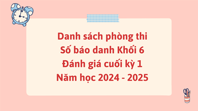 Danh sách phòng thi - SBD khối 6 ĐGCK 1 năm học 2024-2025