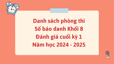 Danh sách phòng thi - SBD khối 8 ĐGCK 1 năm học 2024-2025