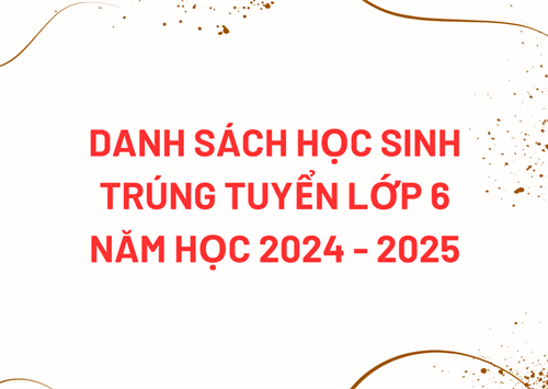 Danh sách học sinh trúng tuyển lớp 6 năm học 2024 - 2025 Trường THCS Tân Tạo.