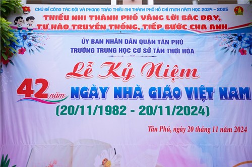 Trường THCS Tân Thới Hòa long trọng tổ chức lễ kỷ niệm 42 năm ngày Hiến Chương Nhà Giáo Việt Nam 20/11