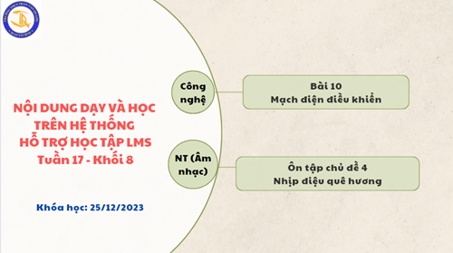 Các bài học trực tuyến trên LMS Tuần 17