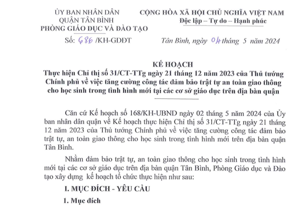Về kế hoạch thực hiện Chỉ thị 31/CT-TTg của Thủ tướng Chính phủ