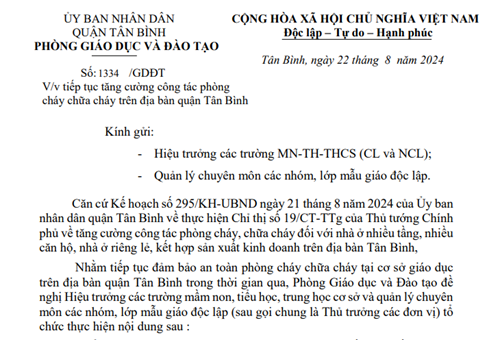 Về tiếp tục tăng cường công tác PCCC-CNCH