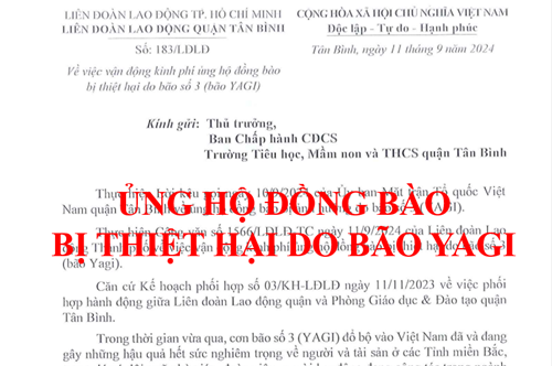 Về ủng hộ đồng bào bị thiệt hại do Bão Yagi