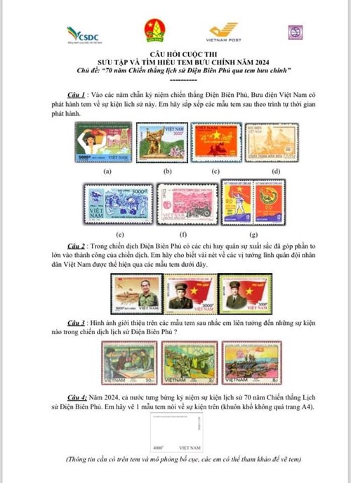 Phát động cuộc thi sưu tập và tìm hiểu tem bưu chính năm 2024 với chủ đề  70 năm chiến thắng lịch sử Điện Biên Phủ qua con tem bưu chính 