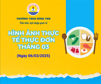 Hình ảnh thực tế thực đơn ngày 06/03/2025: Gà chiên sốt mắm tỏi + canh chua thập cẩm thịt xay + cải thìa xào