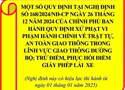 Một số quy định tại Nghị định số 168/2024/NĐ-CP ngày 26/12/2024 của Chính phủ