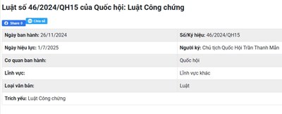 Luật số 46/2024/QH15 của Quốc hội: Luật Công chứng