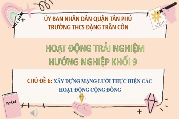 Hoạt động trải nghiệm khối 9 - Chủ đề 6: Xây dựng mạng lưới thực hiện các hoạt động cộng đồng