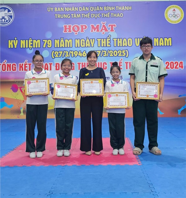 Trường THCS HHT được nhận giấy khen có thành tích xuất sắc trong Hội khỏe Phù Đổng năm học 2023 - 2024