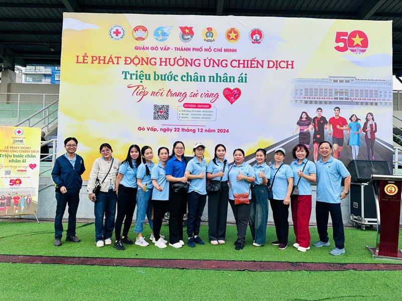Ngày 22 tháng 12 năm 2024, Công đoàn trường Trung học cơ sở Huỳnh Văn Nghệ tham gia lễ phát động hưởng ứng chiến dịch     Triệu bước chân nhân ái - Tiếp nối trang sử vàng 