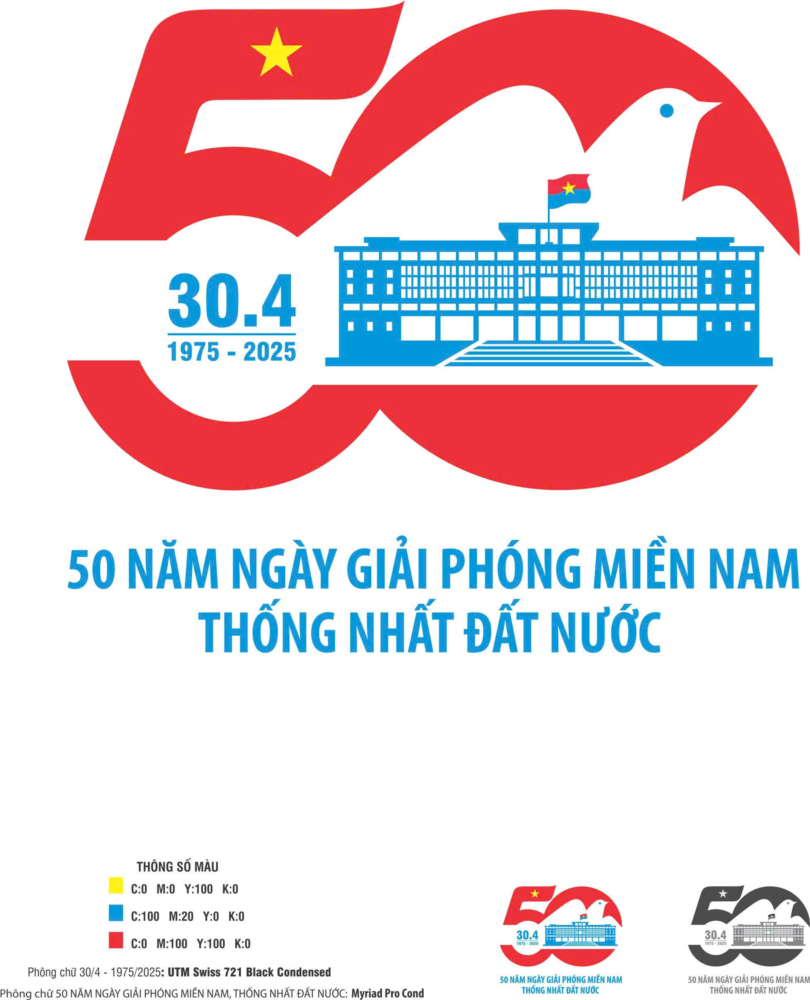 Sử dụng mẫu biểu trưng (logo) Kỷ niệm 50 năm Ngày Giải phóng miền Nam thống nhất đất nước (30/4/1975 - 30/4/2025)