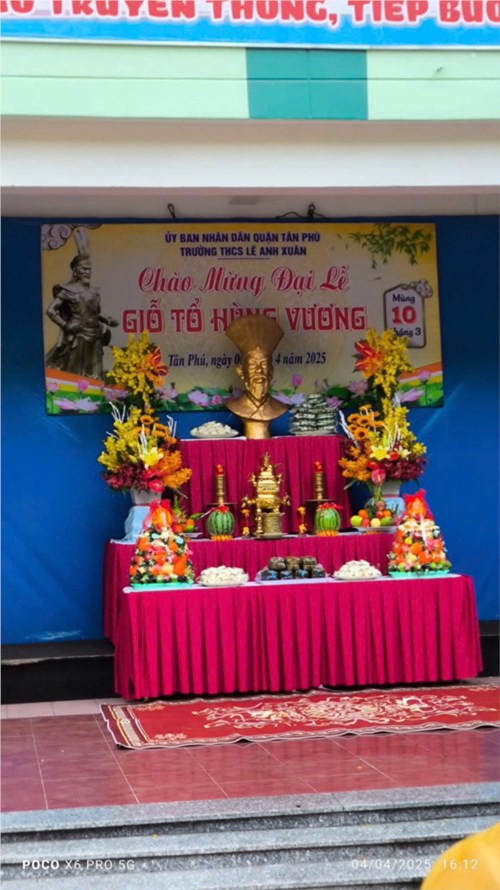 Trường THCS Lê Anh Xuân Tổ Chức Lễ Giổ Tổ Hùng Vương - Năm Học 2024 - 2025