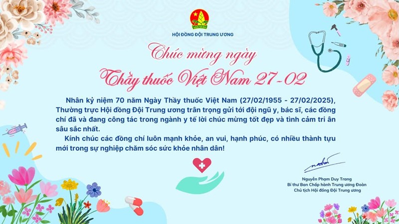 Trường THCS Nguyễn An Khương chúc mừng  Ngày Thầy thuốc Việt Nam  (27/02/1955 - 27/02/2025)