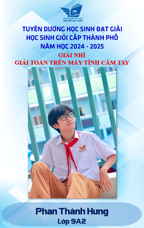 Chúc mừng học sinh đạt giải học sinh giỏi giải toán trên máy tính cầm tay cấp Thành phố năm học 2024 - 2025