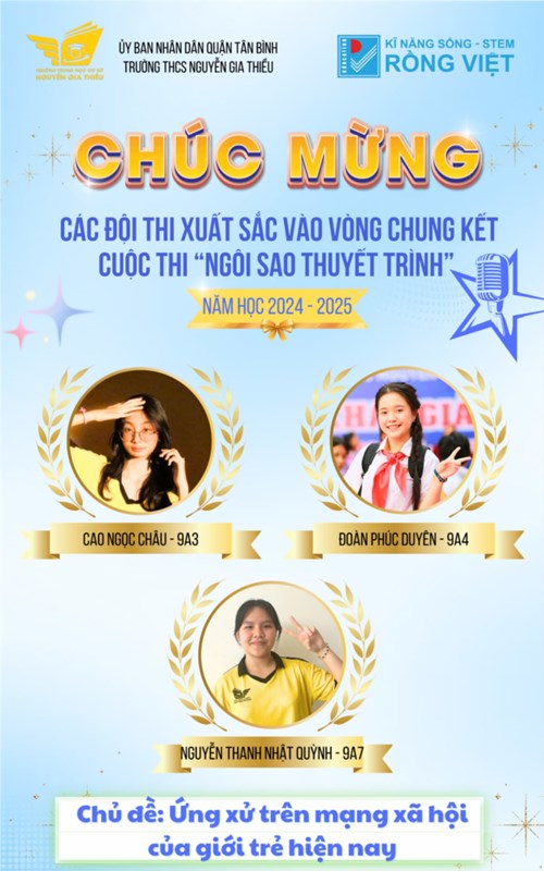 Các đội thi xuất sắc vào vòng chung kết Cuộc thi  Ngôi sao thuyết trình  năm học 2024-2025