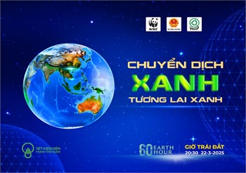 Giờ Trái đất năm 2025 diễn ra từ 20h30 đến 21h30 vào thứ Bảy ngày 22/3/2025.
Thông điệp Giờ Trái đất năm 2025 là “Chuyển dịch xanh – Tương lai xanh .