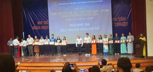 Chúc mừng cô Hồng Bội Hà nhận khen thưởng giải ba cấp Thành phố Hội thi Thiết kế chủ đề dạy học tích hợp STEM