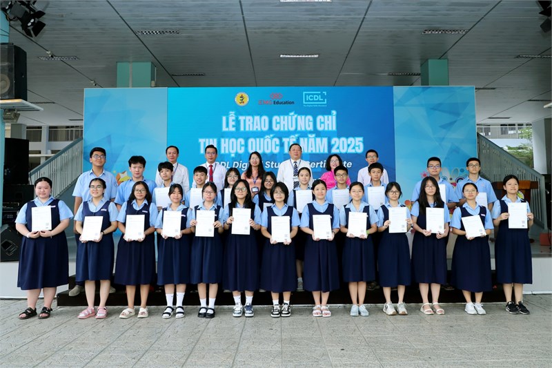 Lễ trao chứng chỉ Tin học Quốc tế ICDL – Khối 9 năm 2025