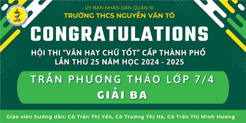 Chúc mừng học sinh xuất sắc!